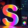 Cpeelsdo Lettere Luminoso APP Controllo, RGB Luci LED di Lettera Alfabeto con USB, Figura a Lettere Luce per Decorazione e Atmosfera, Luci Notturne Scrivania, Compleanni, Matrimoni, Vetrine - S