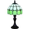 Tokira Vintage Tiffany Lampada Da Tavolo Verde 8 Pollici, Mediterraneo Stile Vetro Colorato Paralume, Lampada Da Scrivania Tonalità Stile Semplice [Escluse le Lampadine]