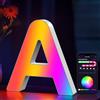 Cpeelsdo Lettere Luminoso APP Controllo, RGB Luci LED di Lettera Alfabeto con USB, Figura a Lettere Luce per Decorazione e Atmosfera, Luci Notturne Scrivania, Compleanni, Matrimoni, Vetrine - A