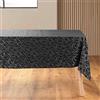 Douceur d'Intérieur Mikado Tovaglia Rettangolare, 140 x 240 cm, Microfibra Stampata, Nero e Argento