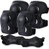 tanzdunsje Set di Ginocchiere per Bambini Adulti Set di Protezioni Skateboard Gomitiere Polsiere Protettivo per Skate, Bicicletta, Sci, Monopattino (Nero-B, M)