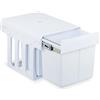 Relaxdays Pattumiera Estraibile Sottolavello, Cesto Raccolta Differenziata 3 Scomparti 15L e 8L, 35,1x34,3x48 cm, Bianco, Acciaio, Plastica