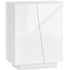 HOMCOM Mobiletto Multiuso in Truciolato Bianco a 3 Livelli con Ripiano Regolabile su 3 Livelli, 70x40x88 cm|Aosom