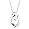 Elli Collana da Donna Ciondolo Cuore Elegante in Argento Sterling 925