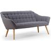 Menzzo Zentao Divano 3 posti scandinavo, Tessuto, Grigio, 83