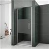 AICA ITALY 100x185 cm Box Doccia Per Nicchia Porta Battente Vetro Temperato 6mm Semitrasparente Anticalcare Satinato Opaco