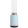 CREATE/MOI/Frullatore con vaso portatile Azzurro/Frullatore per smoothies e frullati, bicchiere 400 ml in vetro, monouso, senza BPA, portatile, lame in acciaio inox, 230W