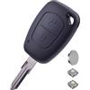 ANGOFIZ Cover chiave telecomando compatibile con Renault Kangoo Master Traffico Opel Vivaro Movano Vauxhall + lama vergine VAC102 + 2 pulsanti interruttore + batteria