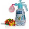 alldoro 60200 Pompa per bombe ad acqua o palloncini, per bambini a partire dagli 8 anni - Riempitore per palloncini con serbatoio da 1,5 l, aiuto per nodi e 250 palloncini