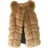 Kasen Donna Lanuginoso Cappotto Elegante Pelliccia Artificiale Giacca Senza Maniche Gilet Cammello1 L