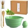 BLUESEABUY Set di 5 Matcha Kit Set di Scope Matcha Frusta Matcha Porta Pennello da Tè in Ceramica Ciotola Matcha 2 Cucchiaini Accessori Giapponesi per Cerimonia Matcha Preparare una Tazza di Matcha