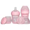 Twistshake 2x Pro Double Biberon Anticolico con Contenitore per Latte in Polvere - 180 ml | Capezzolo Simile al Seno in Silicone a Flusso Lento | Senza BPA | Adatto per Neonati (0+) | Rosa