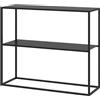 HOMCOM Consolle da Ingresso a 2 Ripiani, Tavolo Consolle Moderno in Acciaio per Salotto e Camera da Letto, 90x30x75cm, Nero
