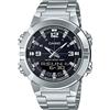Casio Orologio analogico digitale da uomo, in acciaio inox, Amw-870D-1A Amw870D-1, nero, moderno, Nero , Mens Watch, Moderno
