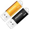 ENUODA Chiavetta USB 32GB 2 Pezzi Pen Drive USB 2.0 Unità Memoria Stick con Luce LED (Oro Nero)