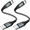 ZKAPOR Cavo USB Type-C Corto [2Pezzi, 30CM], Cavo USB C 3A Ricarica Rapida Nylon Intrecciato Compatibile per iPhone 15/15 Pro Max, Samsung Galaxy S23/S22, Note 10, P40/P30, Google Pixel -Grigio
