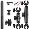 NEWFUN Supporto per Videocamera, Accessorio per insta360 x4, Kit per Moto per insta360 x4, X3, X2 Rotazione di 360 Gradi, Doppio Morsetto, Supporto per Moto, Compatibile con Più Dispositivi