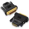 MMOBIEL Adattatore da HDMI a DVI - Bidirezionale - Da Maschio DVI-D Dual Link a Femmina HDMI - Convertitore per Monitor, PC, TV, Gioco, Proiettore - 1080p Full HD 60Hz - Connettore Oro