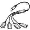 Mygatti cavo sdoppiatore USB-C Y 50cm,Tipo C Maschio a 4 Tipo A Femmina,Hub di Estensione quattro USB Porta,per Smartphone,Laptop,Tablet,PC,Auto,Xbox,Luci LED