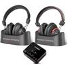 Avantree HT41899 Plus 2 - Cuffie wireless Dual Bluetooth 5.3 per TV con trasmettitore e dock di ricarica, 50 ore di autonomia, aptX Adaptive compatibili con TV (Opt o AUX Out)