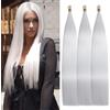Locescsoc 28 Inch Straight Hair Extensions 150g 3 Packs Bone Straight Braiding Hair, Soft Synthetic Bundles Crochet Braids Hair Bundles for Braiding (white, 28 Inch 3 Packs)