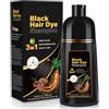 IIIMEIDU Shampoo Colorante, Hair Dye Shampoo 500ml Colorante Nero per Donna Uomo Copertura Dei Capelli Grig