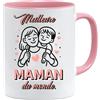 Jungle Mug Tazza con scritta Beste Mama der Welt, regalo per la festa della mamma, regalo di compleanno e donne, divertente scritta MAMA, cuore, bianco