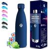 Grsta Borraccia Termica, Borraccia 750 ml, Senza BPA, Borraccia Acciaio Inox, Senza Perdite, Borracce Termiche, Acciaio Inossidabile 18/8, Borracce per Scuole, Campeggio, Viaggio, Fitness, Uffici