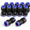Bwintech 12 pezzi da 6 mm a 8 mm pneumatico diritto riduzione push to connect adattatore a sgancio rapido riduttore raccordi (PG6-8)