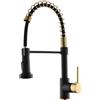 AIMADI Rubinetto Cucina Nero Glod Rubinetto Cucina con Doccia Estraibile Miscelatore Cucina Rubinetto Lavello Cucina Girevole a 360° Due Getti Allungabile