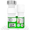 ONIX TECH Flessibile Sifone Dimensioni 1 1/2 x 40 mm Completo di Dado in Ottone e O-ring per Lavandino Cucina Lavandino Bagno e Bidet - Garanzia di 5 Anni - ONIX TECH