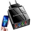 Generic Caricabatterie per telefono - Caricatore da muro 4 volte più veloce per smartphone e tablet | Adattatore USB a ricarica super veloce con 4 porte, carica più dispositivi, pad di ricarica USB ad alta ve