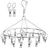 Qualsen Asciugacapelli per Calze in Acciaio Inox,per Stendibiancheria,Mini Asciugatrice,Appendiabiti con Picchetti per Calze,Biancheria Intima,Vestiti per Bambini,Canotte e Guanti,20 Clip rotundità