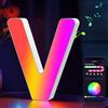 Cpeelsdo Lettere Luminoso APP Controllo, RGB Luci LED di Lettera Alfabeto con USB, Figura a Lettere Luce per Decorazione e Atmosfera, Luci Notturne Scrivania, Compleanni, Matrimoni, Vetrine - V