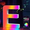 Cpeelsdo Lettere Luminoso APP Controllo, RGB Luci LED di Lettera Alfabeto con USB, Figura a Lettere Luce per Decorazione e Atmosfera, Luci Notturne Scrivania, Compleanni, Matrimoni, Vetrine - E