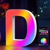 Cpeelsdo Lettere Luminoso APP Controllo, RGB Luci LED di Lettera Alfabeto con USB, Figura a Lettere Luce per Decorazione e Atmosfera, Luci Notturne Scrivania, Compleanni, Matrimoni, Vetrine - D