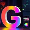 Cpeelsdo Lettere Luminoso APP Controllo, RGB Luci LED di Lettera Alfabeto con USB, Figura a Lettere Luce per Decorazione e Atmosfera, Luci Notturne Scrivania, Compleanni, Matrimoni, Vetrine - G