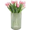 Point-Virgule Vaso decorativo per soggiorno, vasi di fiori in vetro, bello, verde, 12,5 x 22,7 cm