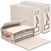 bubooo Lino Organizer Lenzuola per Armadio, 3 Scatola Organizer per Biancheria Pieghevole con Cerniera e finestra, Scatole Per Rigide da Letto per Lenzuola, Copripiumini, Vestiti e Coperte, Beige