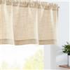 TOPICK Tendina marrone da bistrò, trasparente, tenda in garza, tenda per finestra, per cucina, soggiorno, campagna, 1 pezzo, 130 x 40 cm