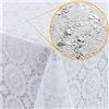 ANRO Tovaglia cerata, lavabile, in vinile, effetto pizzo, 120 x 138 cm, con cerchi bianchi, lavabile