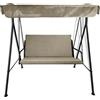 Il Tuo Artigiano Design Cuscino con Tettuccio tinta unita per dondolo da giardino 2, 3 e 4 posti spessore 6 cm (Cuscini 155x55 | Telo 192x124, Beige)