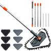 TuAut Scopa Mop Mop Triangolare Rotazione a 360° con 6 Panni di Ricambio Mocio Triangolare Lunghezza Regolabile per Pulizia Pavimenti Pareti Finestre (Grigio)