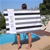 NIBESSER Telo Mare Personalizzato con Nome Telo Mare Microfibra Grande 90x180 cm Asciugamano Mare Antisabbia ad Asciugatura Rapida Ultra-morbido per Piscina Viaggio Sauna, Strisce Sfumate Grigio