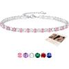 Sfoni - Cavigliera da donna, braccialetto regolabile con zirconia cubica, catenina estiva per caviglia, gioiello per anniversario, compleanno, laurea, regali per ragazze adolescenti, con biglietto
