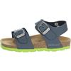 GRÜNLAND il benessere è naturale GRUNLAND LUCE SB0901 40 BLU LIME Sandali Bambino Ragazzo Plantare Anatomico Sughero Due Fibbie Regolabili Sottopiede in Vera Pelle (numeric_35)