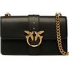 Pinko Love One Classic C Vitello Seta, Borsa Donna, Z99Q Nero-Antique Gold, U