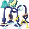Jumble Dream Jumble Jangle - Giocattolo massaggiagengive per bambini, multiuso, con ventosa, giocattolo per dentizione, con texture sensoriali, per neonati, neonati e bambini da 0 a 24 mesi + (scuro)