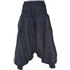 Gheri Little Kathmandu, pantaloni da donna, leggeri, alla turca, tinta unita, con elastico multistrato in vita Nero Taglia unica