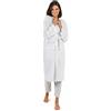 TRAMAS+ Accappatoio estivo leggero da donna - Vestaglia da donna - Morbido telo doccia - Lungo con tasche - S, Bianco